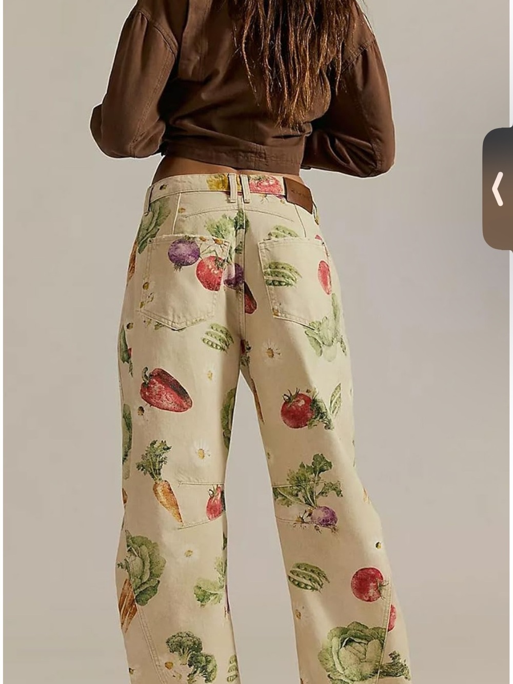 NWOT Garden Vegetable Printed Barrel Jeans (FP Dupe) - Size L ๐ฅ